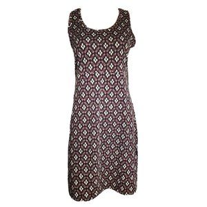 Eddie Bauer Dress Womens Size S Small Purple Black Geometric Print Sleeveless